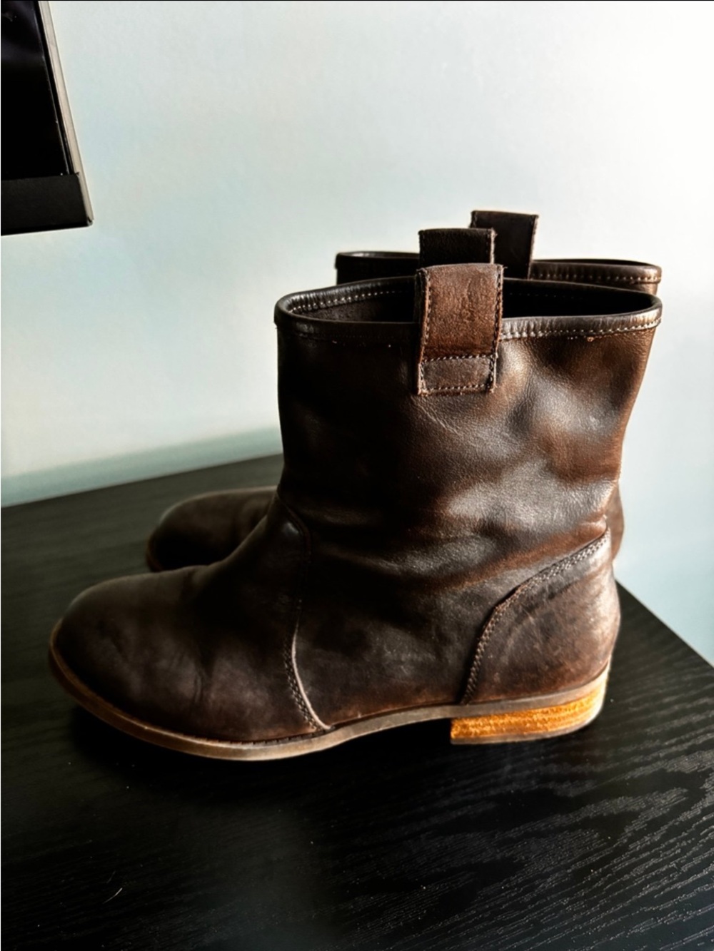 Sole Society Brown Leather Ankle Booties 7 - Picture 3 of 10